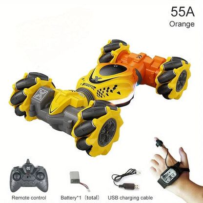 Newest 4WD RC Stunt Car — 2.4G Remote Control with 1/2/3 Battery, Gesture Sensor, Rotation Electronic Toy Gift