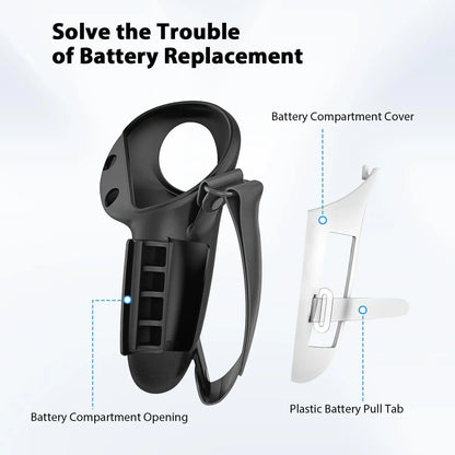 Silicone Protective Controller Case Cover for Meta Quest 3/3S – Battery Replacement Opening & Knuckle Strap, VR Accessory