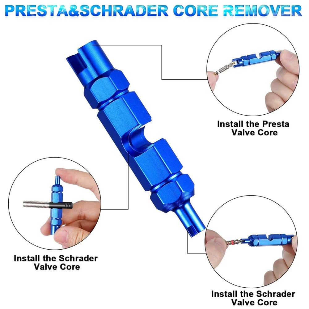 Valve Core Remover Tool – Presta & Schrader Tire Wrench for Bike, Car, Motorcycle & Bicycle Valve Repair