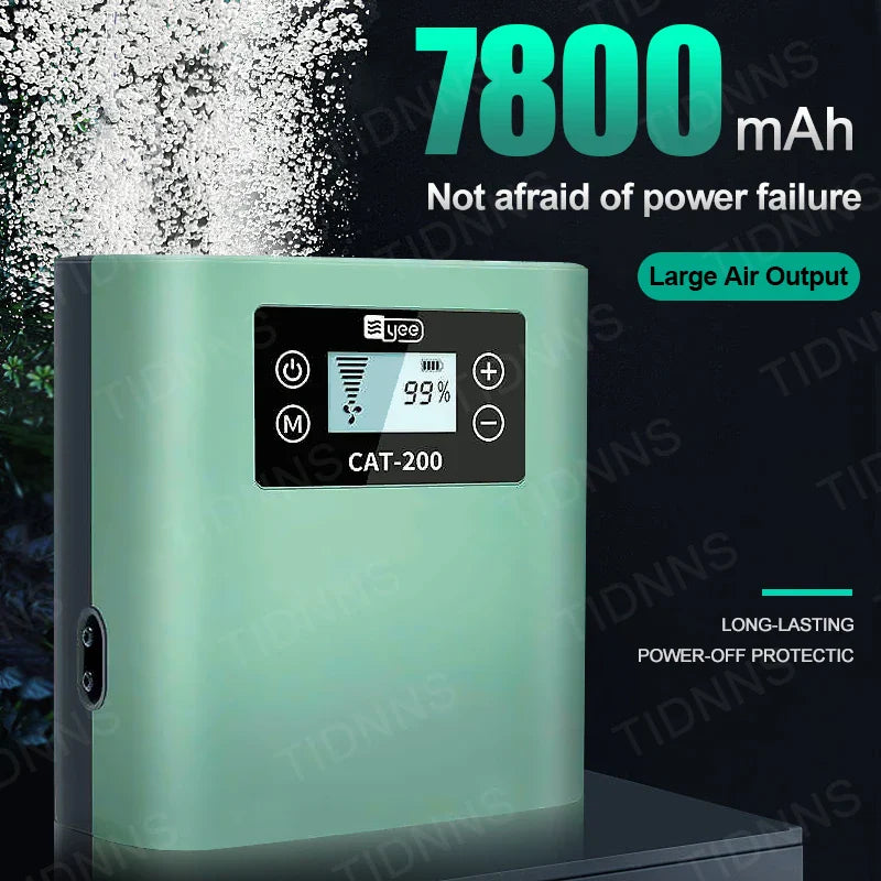 Ultra-Silent Rechargeable Aquarium Air Pump – 4W Lithium Battery Oxygen Aerator for Outdoor Fishing & High-Power Use