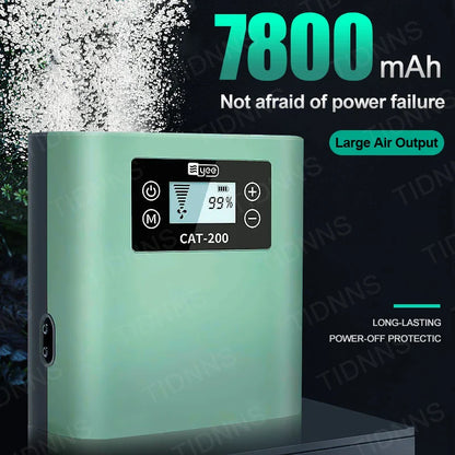 Ultra-Silent Rechargeable Aquarium Air Pump – 4W Lithium Battery Oxygen Aerator for Outdoor Fishing & High-Power Use