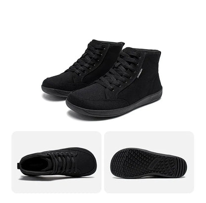 HOBIBEAR Mid-Top Barefoot Shoes – Unisex Wide Toe Canvas Sneakers for Walking & Outdoor