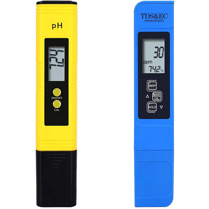 TDS Meter Digital Water Tester - High Accuracy 0-14 PH, 0-9990ppm TDS & EC Meter with LCD for Aquariums & Filters