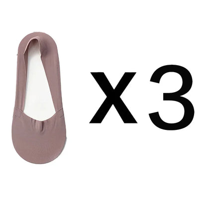 3 Pairs Women's Invisible Low-Cut Socks – Breathable Non-Slip Cotton No-Show Summer Socks
