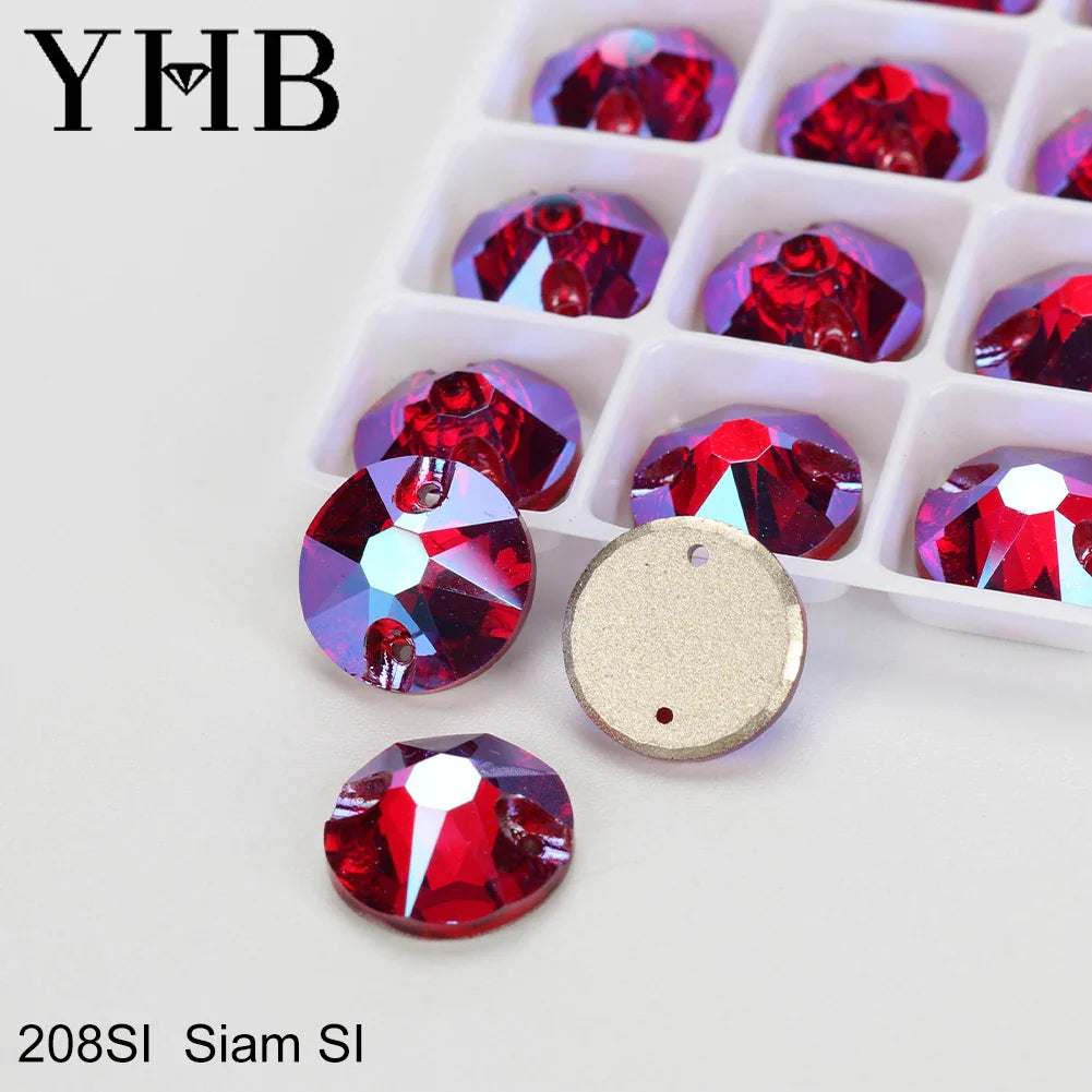 YHB XIRIUS AB Moonlight Glass Crystal — Flatback Sew-On Rhinestones for Garments, Clothes & Bags