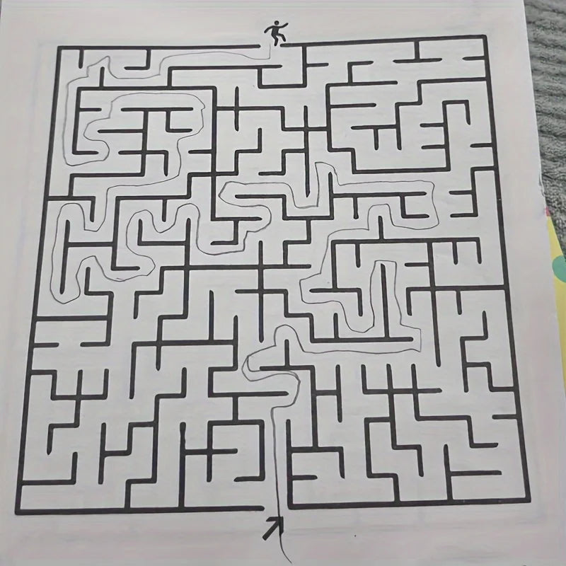 32-Page Kids Maze Puzzle Book - Educational Brain Training Toy for Concentration, Intelligence Development & Early Learning