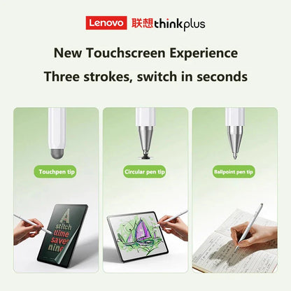 Lenovo Universal Stylus with 3 Pen Tips – Compatible with Android, iOS, iPad, Apple Pencil, Huawei, Xiaomi & Samsung Tablets