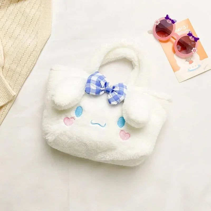 Kawaii Sanrio Kuromi Plush Backpack – Lolita Style Stuffed Animal Doll, My Melody Tote Bag for Women & Girls, Christmas Gift