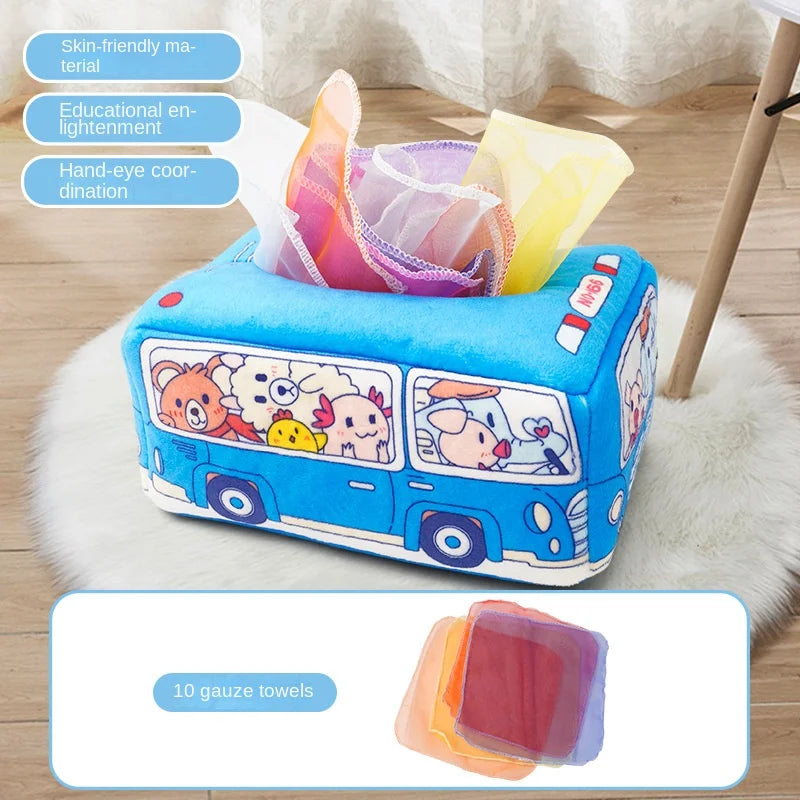 Baby Montessori Magic Tissue Box – Educational Sensory Learning Activity Toy for Kids, Finger Exercise Busy Board