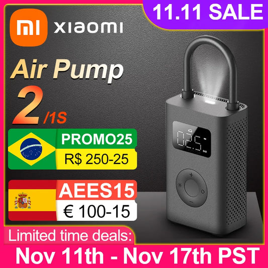 Xiaomi Mijia Mini Portable Air Pump 2 – 150PSI Type-C Electric Air Compressor with LED for Car, Bike & Sports Equipment