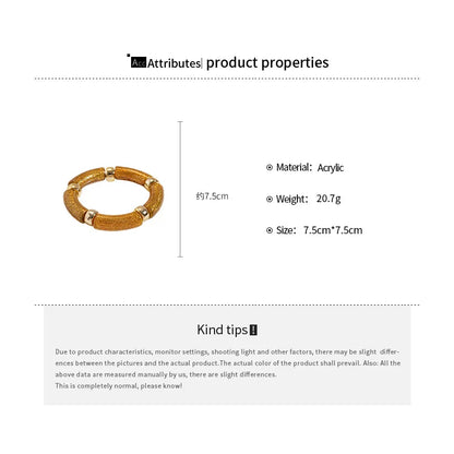 Leopard Print Bamboo Tube Acrylic Bracelets - Retro Stretch Beaded Bangles for Women & Men, Stackable Jewelry Gift