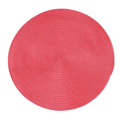 38cm Round Braided Tableware Mat – Washable, Anti-Slip, Heat-Resistant Dining Placemat and Drink Coaster for Home Decor