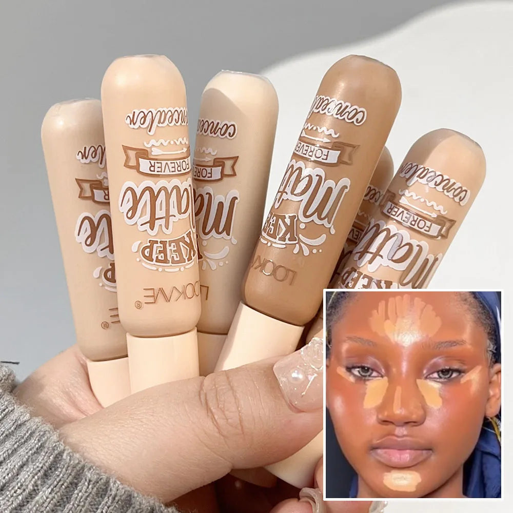 Waterproof Matte Liquid Concealer – Moisturizing Cream for Acne, Dark Circles, Face Contouring & Foundation Makeup