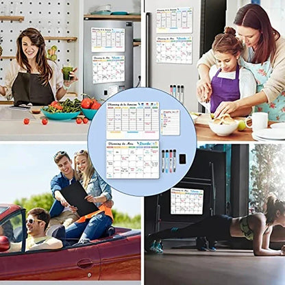 Magnetic Monthly & Weekly Planner — Dry Erase Whiteboard for Fridge, Blackboard, Message Board & Menu Organizer