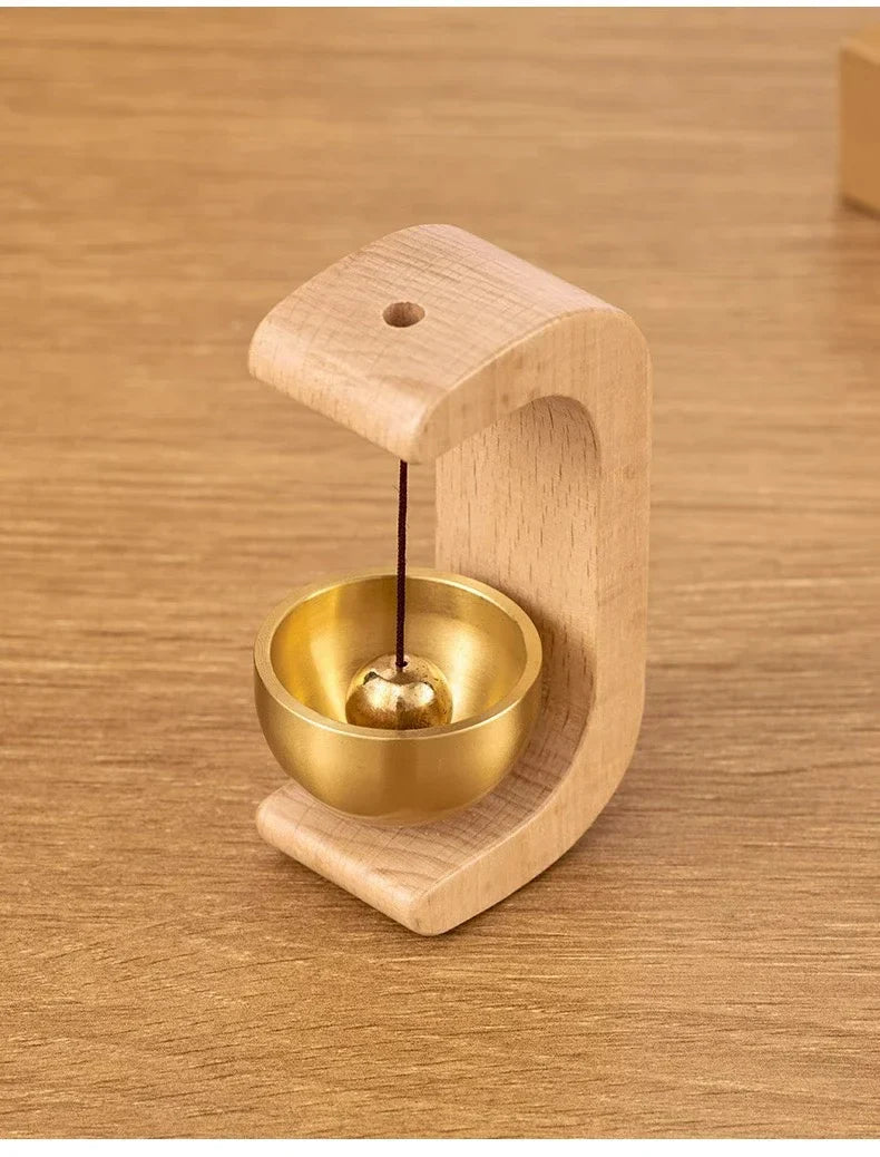 Dopamine Magnetic Indoor Wind Chime – Oak & Walnut Copper Doorbell for Home Decor