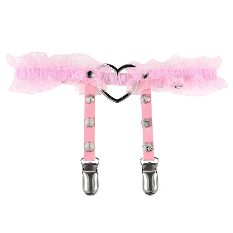 Sexy Leather Thigh Garter Belt – PU Punk Elastic Harness Leg Strap for Women & Girls