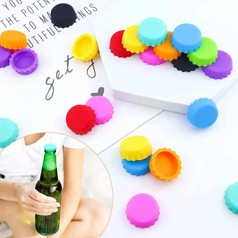 2/6/12pcs Silicone Beer Bottle Caps – Preservative Covers for Wine, Vinegar, Soy, and Cocktail Bottles