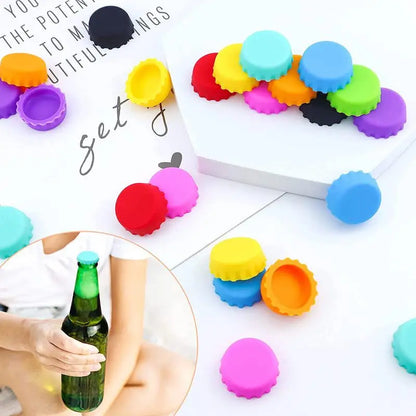 2/6/12pcs Silicone Beer Bottle Caps – Preservative Covers for Wine, Vinegar, Soy, and Cocktail Bottles