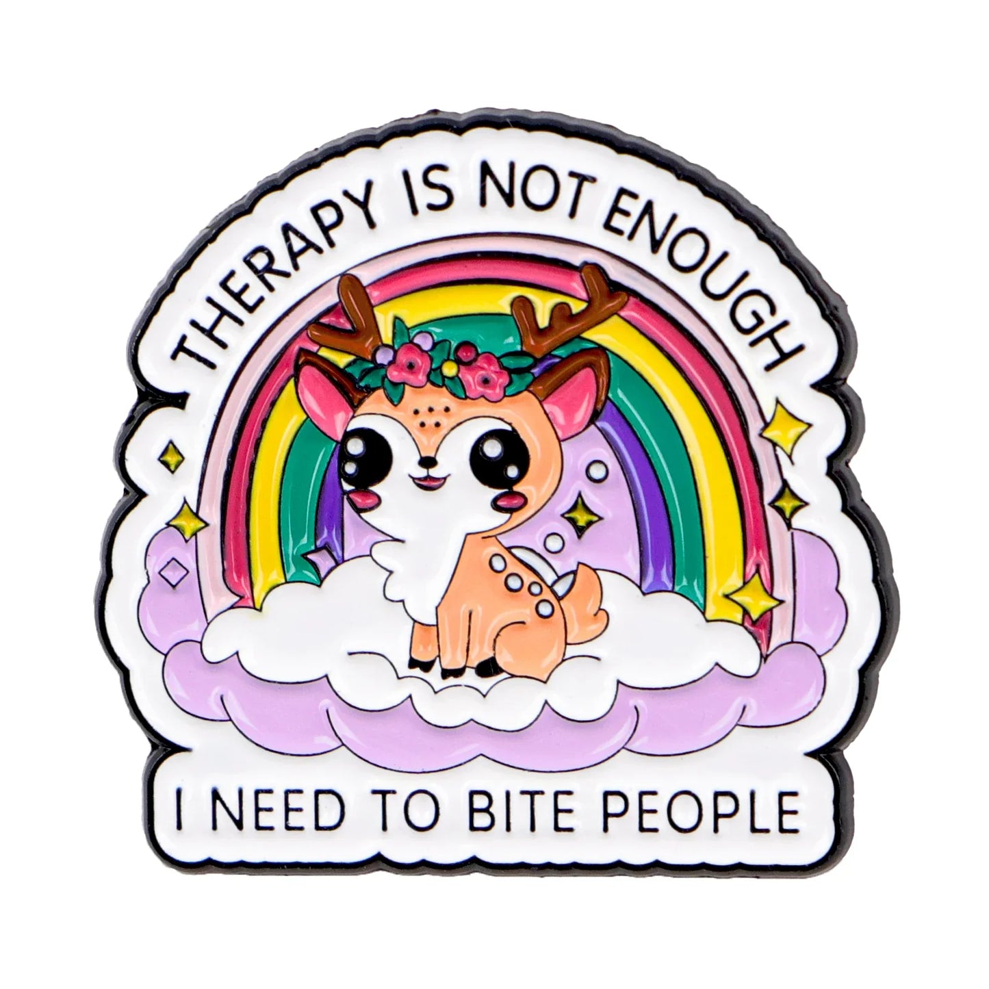Funny Quotes Deer Enamel Pin – Cute Rainbow Lapel Brooch for Backpack, Clothing & Accessories, Fashion Jewelry Gift