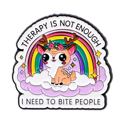 Funny Quotes Deer Enamel Pin – Cute Rainbow Lapel Brooch for Backpack, Clothing & Accessories, Fashion Jewelry Gift