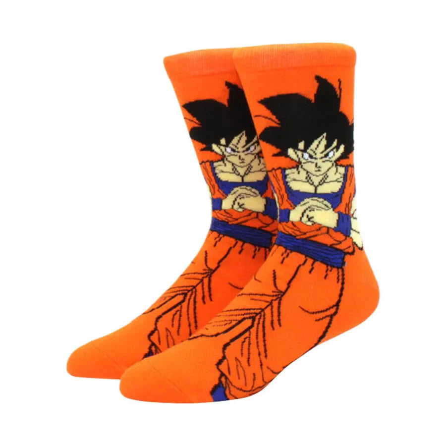 5 Pairs BANDAI Dragon Ball Anime Socks – Unisex Hip Hop Street Style Crew Socks for Men & Women
