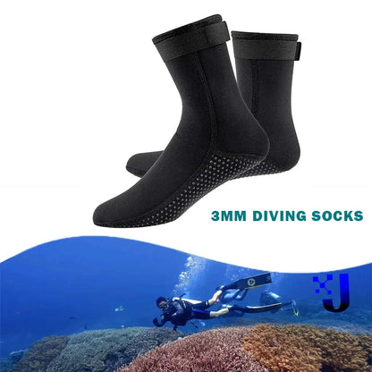 3mm/5mm Neoprene Diving Socks – Non-Slip, Warm Patchwork Wetsuit Shoes for Adults, Surfing, Swimming & Snorkeling Boots