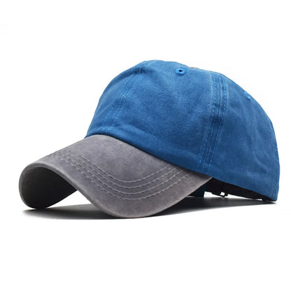 Baseball Snapback Cap – Pure Color Cowboy Hat, Water-Washed Hip Hop Fitted Cap for Men & Women, Spring & Autumn