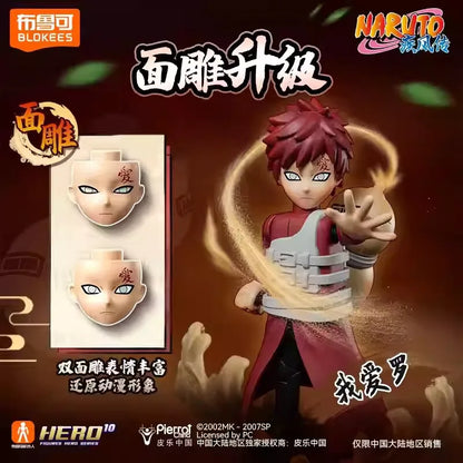 BLOKEES Original Naruto Blind Box – Nine-Tails Chakra Mode Sasuke, Gaara, Kurama, Shikamaru Assembled Action Figure Toy Gift