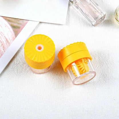 Portable Rotatable Contact Lens Cleaner Case – Manual Cleaning & Storage Container, Plastic Eyewear Accessories Holder for Travel
