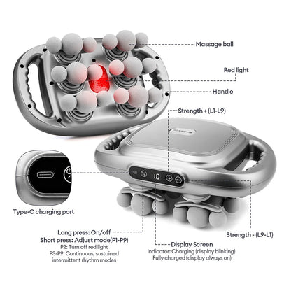 16-Head Fascia Massage Gun – High-Frequency Vibration Body Massager for Back, Waist, Neck, and Shoulders, Muscle Relief