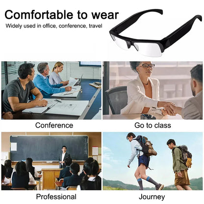 HD 1080P Mini Camera Glasses – DVR Video Recording Sports Sunglasses for Driving, Outdoor & Conference Use