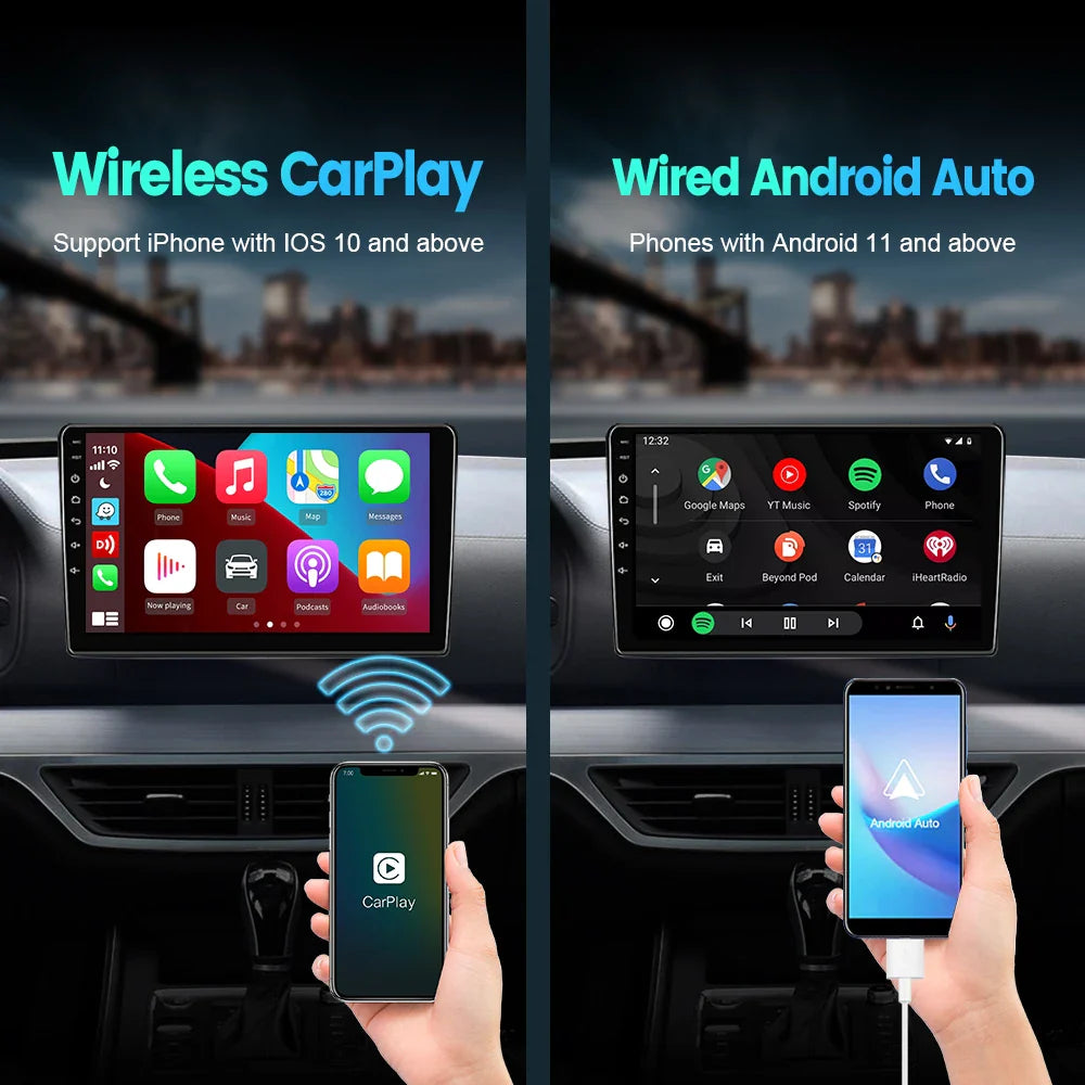 CarlinKit USB Wireless CarPlay Dongle - AI Box with Wired Android Auto, Mirrorlink Car Multimedia Player, Bluetooth Auto Connect