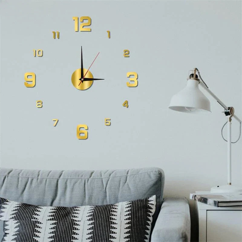 Creative Frameless DIY Wall Clock — Silent Modern Home & Office Wall Decoration for Living Room, Bedroom, and Art Spaces
