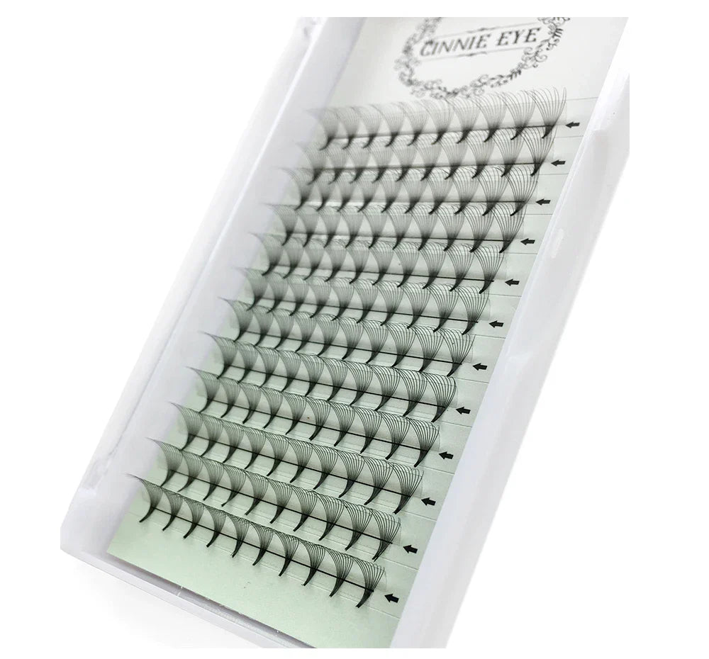 10D Premade Volume Eyelash Fans – Long Stem 3D-6D Pointy Base False Lash Clusters