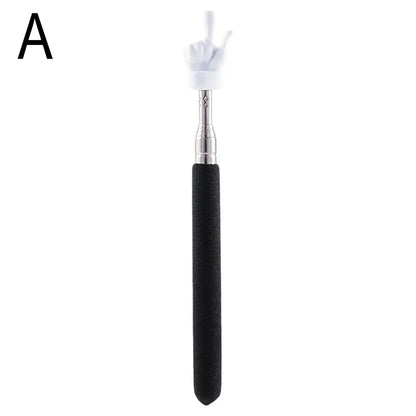 Retractable Teacher Pointer — Stainless Steel Telescopic Finger Design Stick for Classroom Teaching Supplies