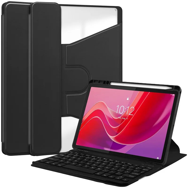Smart Cover for Lenovo Tab M11 TB-330FU/331FC & Xiaoxin Pad 2024 11" Case with Wireless Keyboard, Pencil Holder & Stand