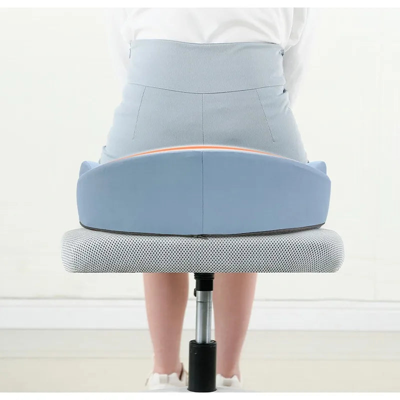 Memory Foam Non-Slip Seat Cushion - Hip Pain Relief, Massage Pad for Office Chair & Car Seat, Coccyx Tailbone Cushion