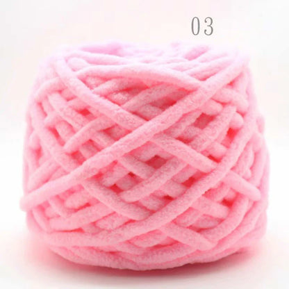 3PCS 300g Soft Chenille Knitting Yarn – Thick Ice Strip Cotton Wool Yarn for DIY Handmade Blankets, Scarves & Craft Projects
