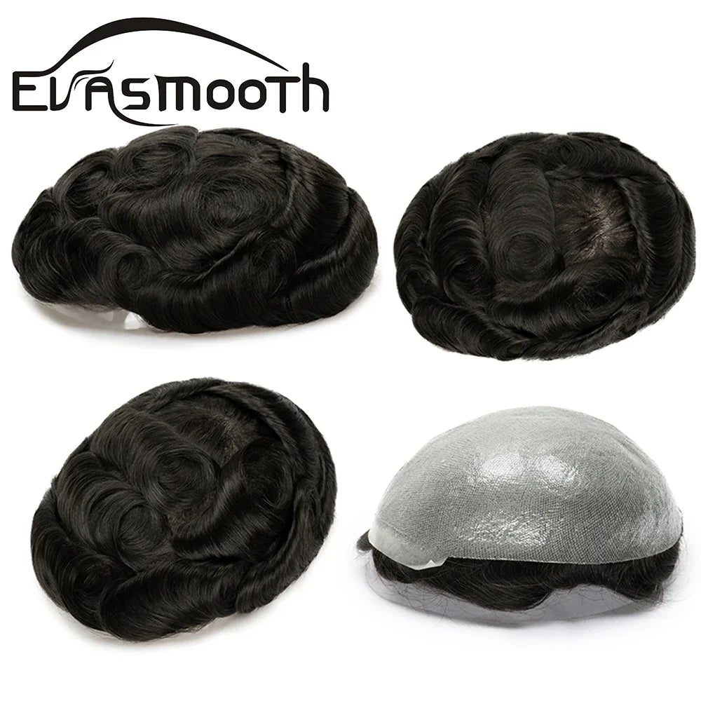 Ultra Thin Skin 0.03mm Men’s Toupee Human Hair Wig – Natural Hair Replacement System Lightweight Male Hairpiece