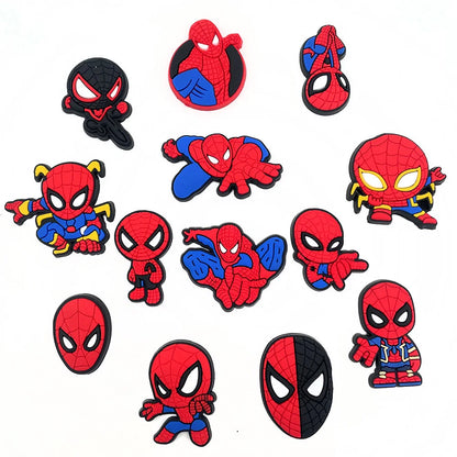 13Pcs Disney Spider-Man Shoe Charms – Cartoon Superhero Accessories for DIY Sandals & Kids Gifts