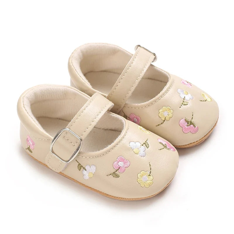 Baby Girl Princess Pre-Walker Shoes - Breathable Flower Bow Soft Sole Casual Sports Footwear 0–1 Year