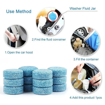 Solid Car Windscreen Cleaner Tablets – Effervescent Auto Wiper Glass Cleaning Concentrate Detergent