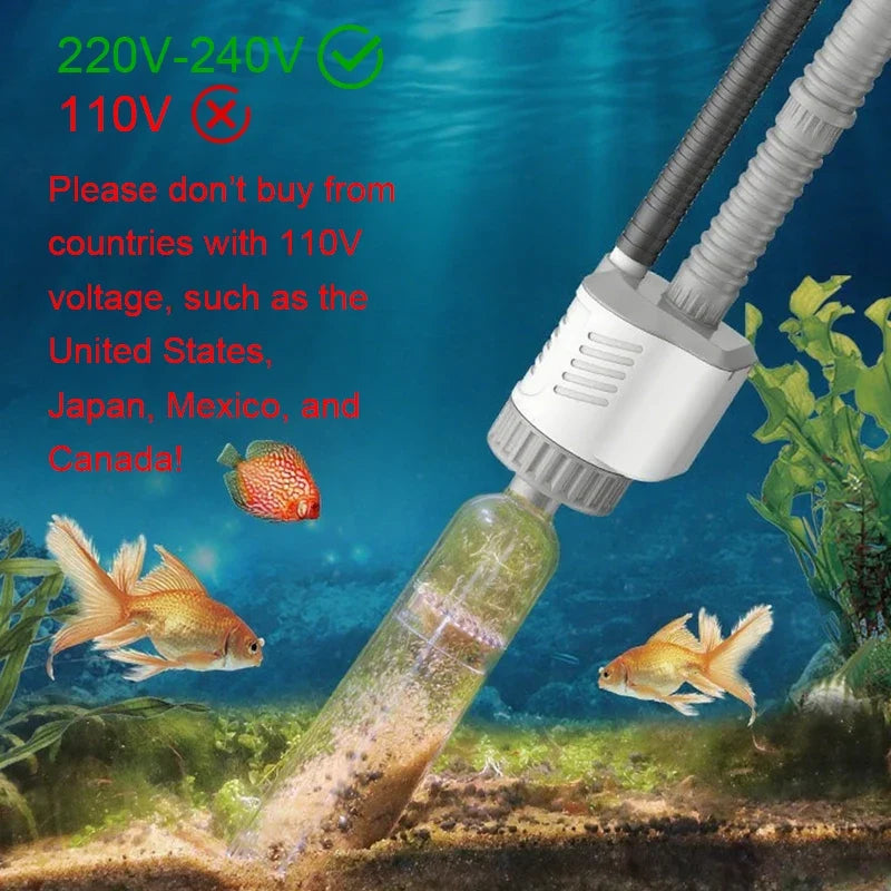 Electric Aquarium Water Change Pump - 30W Fish Tank Gravel Cleaner with Siphon Vacuum Filter for Easy Maintenance