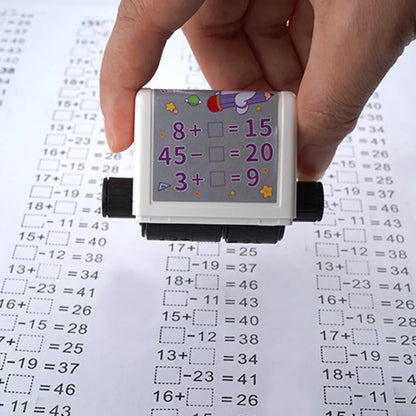 2-in-1 Teaching Stamp: Fill-In-The-Blank & Math Roller - Reusable Design for Digital Math Practice up to 100