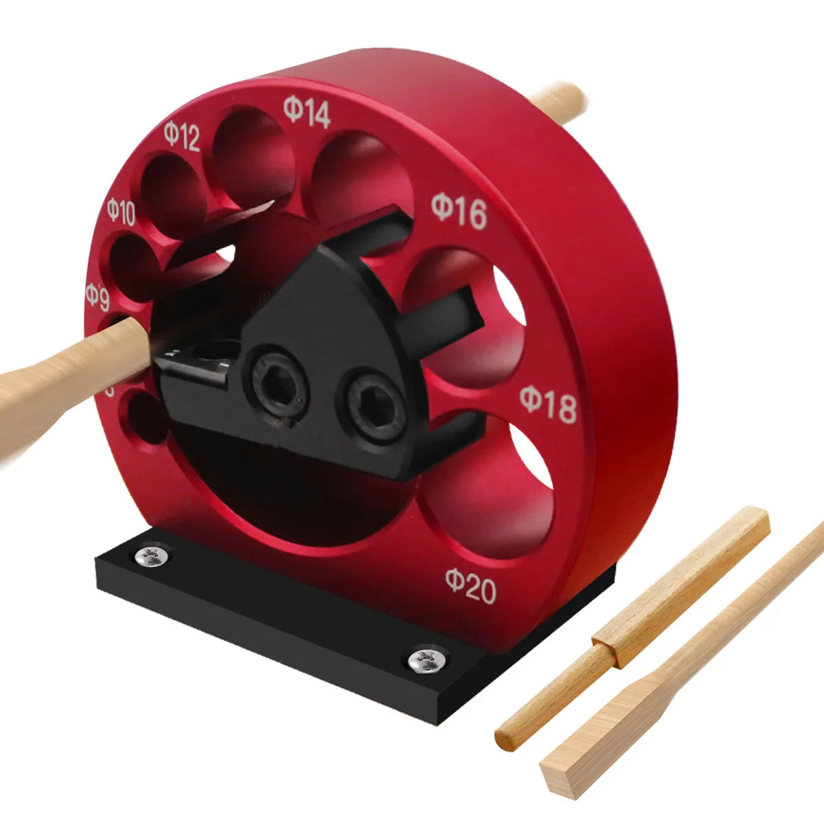 Adjustable Dowel Maker Jig Set with Carbide Blades - Woodworking Electric Drill Milling Auxiliary Tool for 8-Hole Dowel Production