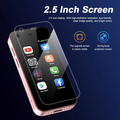 SERVO KING5000 Mini Smartphone, 3G Networks, Dual Nano SIM, Android 9.0, 16GB ROM, 2.5'' Screen, Play Store Pocket Smartphone