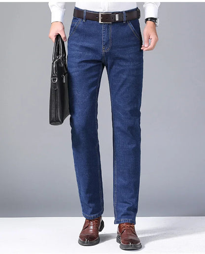 Men's Slim Fit Business Casual Denim Trousers – Comfortable Stretch Pants, Light Luxury Fashion for Men