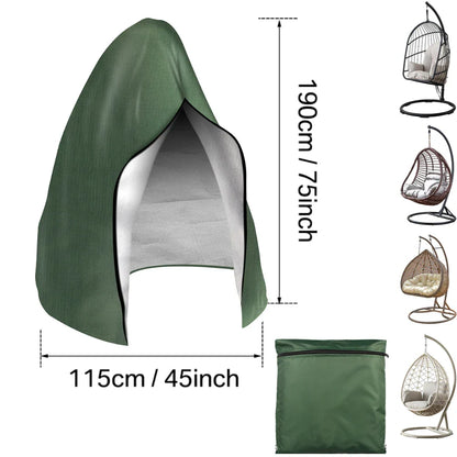 Waterproof Patio Hanging Egg Chair Cover 210D Heavy Duty – Windproof Dustproof Swing Seat Slipcover for Single & Double Garden Chairs