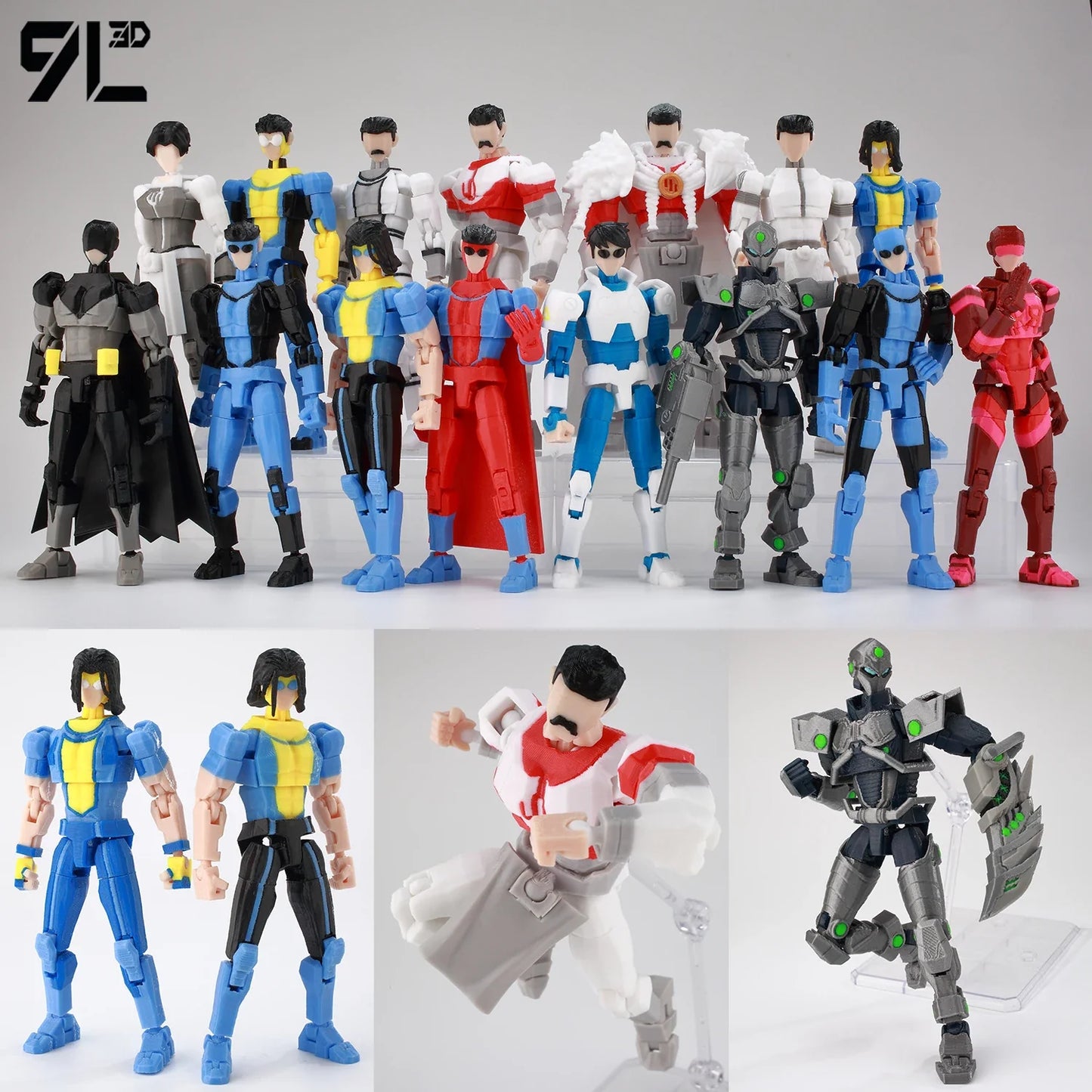 9L 3D Printed Invincible Tech Jacker T13 Lucky13 Action Figure – Multi-Jointed Motorcycle Collectible Model Toy Titan13