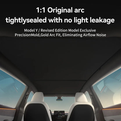 Tesla Model 3/Y Sunshade - Graphene Honeycomb Roof, Front & Rear Sunroof Glass Cover 2025-2026